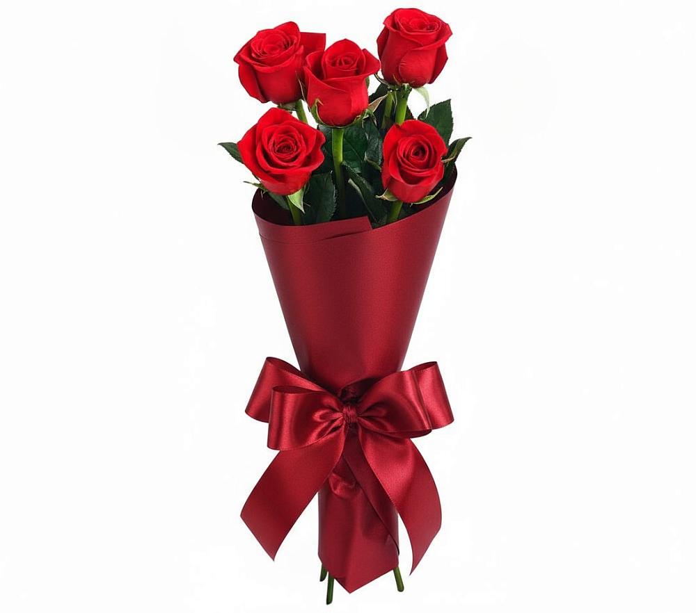 Букет 5 Красных роз Эдлесс Лав в Кара-Тюбе