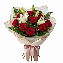 Букет цветов из:  Лилии и Розы в Кара-Тюбе