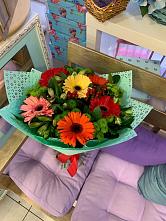 Букет цветов из:  Герберы, Хризантемы и Альстромерии #REPLACE_PRED# Кара-Тюбе