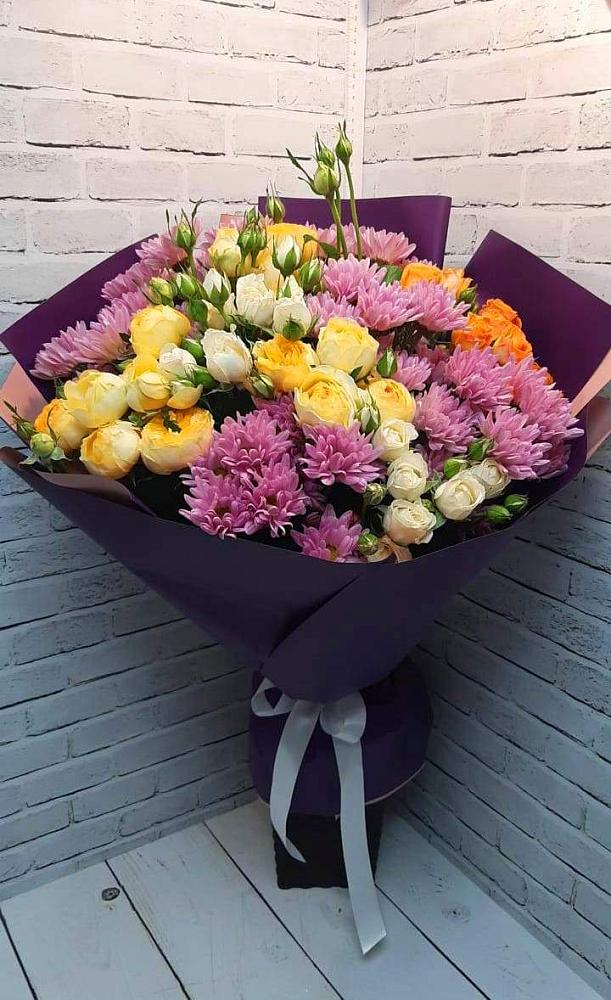 Букет цветов из: Хризантемы и Розы в Кара-Тюбе