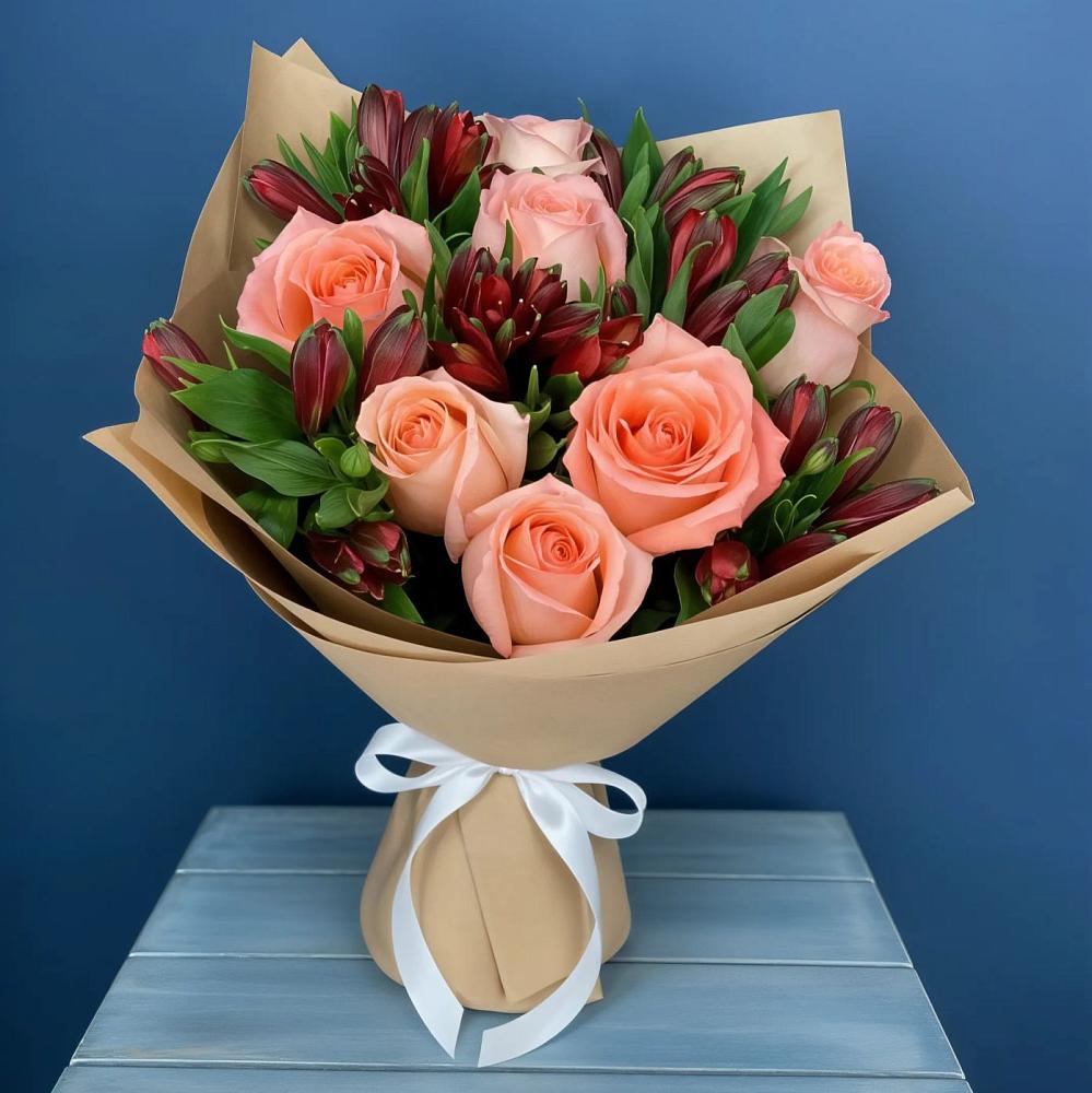 Букет цветов из: Розы и Альстромерии в Кара-Тюбе