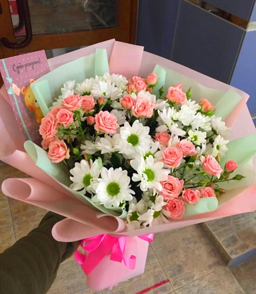Букет цветов из: Розы и Хризантемы в Кара-Тюбе