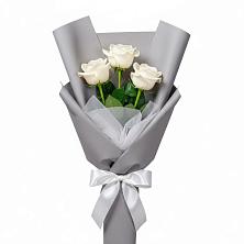 Букет 3 белые розы в Кара-Тюбе