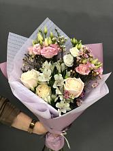 Букет цветов из:  Альстромерии, Розы и Лизиантусы #REPLACE_PRED# Кара-Тюбе