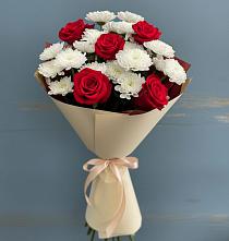 Букет цветов из:  Розы и Хризантемы в Кара-Тюбе