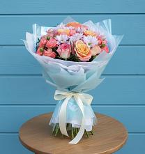 Букет цветов из:  Хризантемы и Розы в Кара-Тюбе