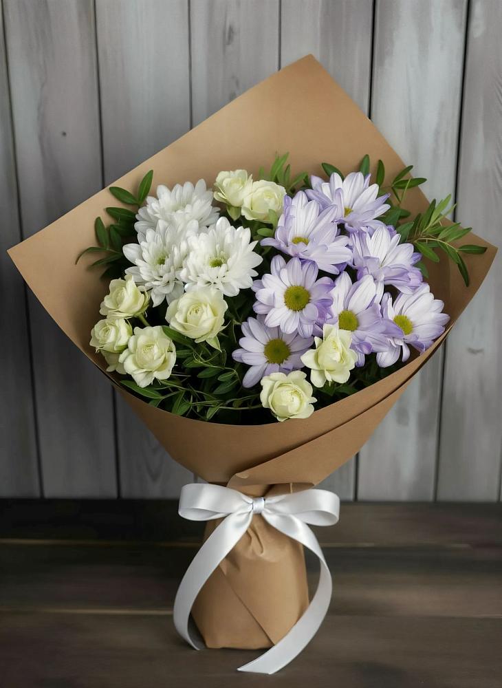 Букет цветов из: Хризантемы и Розы в Кара-Тюбе
