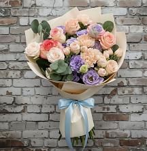 Букет цветов из:  Розы, Лизиантусы и Гвоздики #REPLACE_PRED# Кара-Тюбе